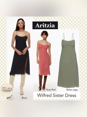 Aritzia Wilfred Sister Slip Dress in Rosy Red